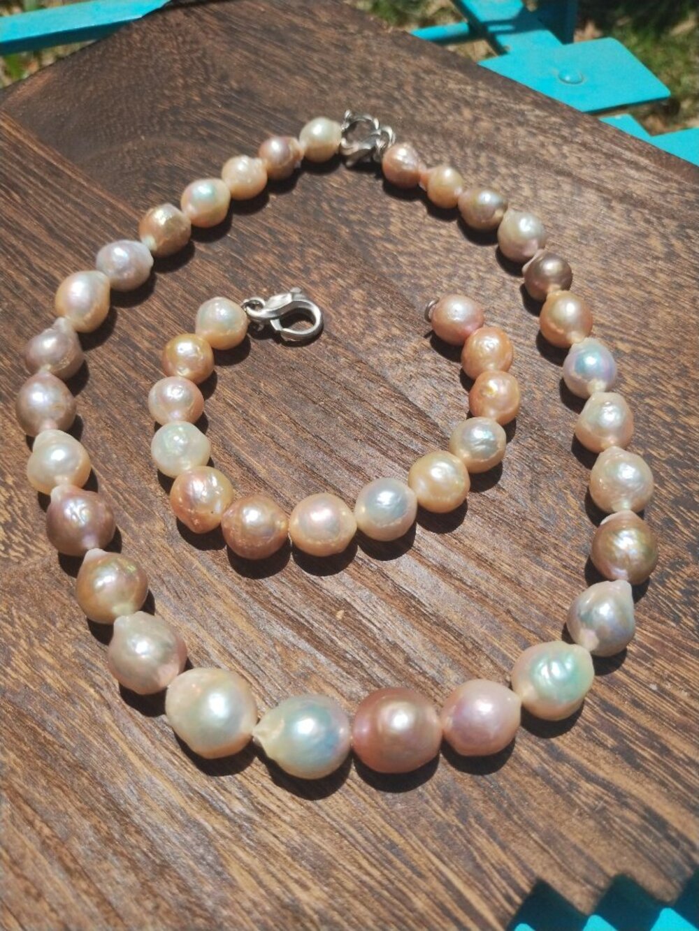 Honora Ming Baroque Pearl Necklace and Bracelet Set Sterling 925 Silver Stunning - Picture 2 of 11